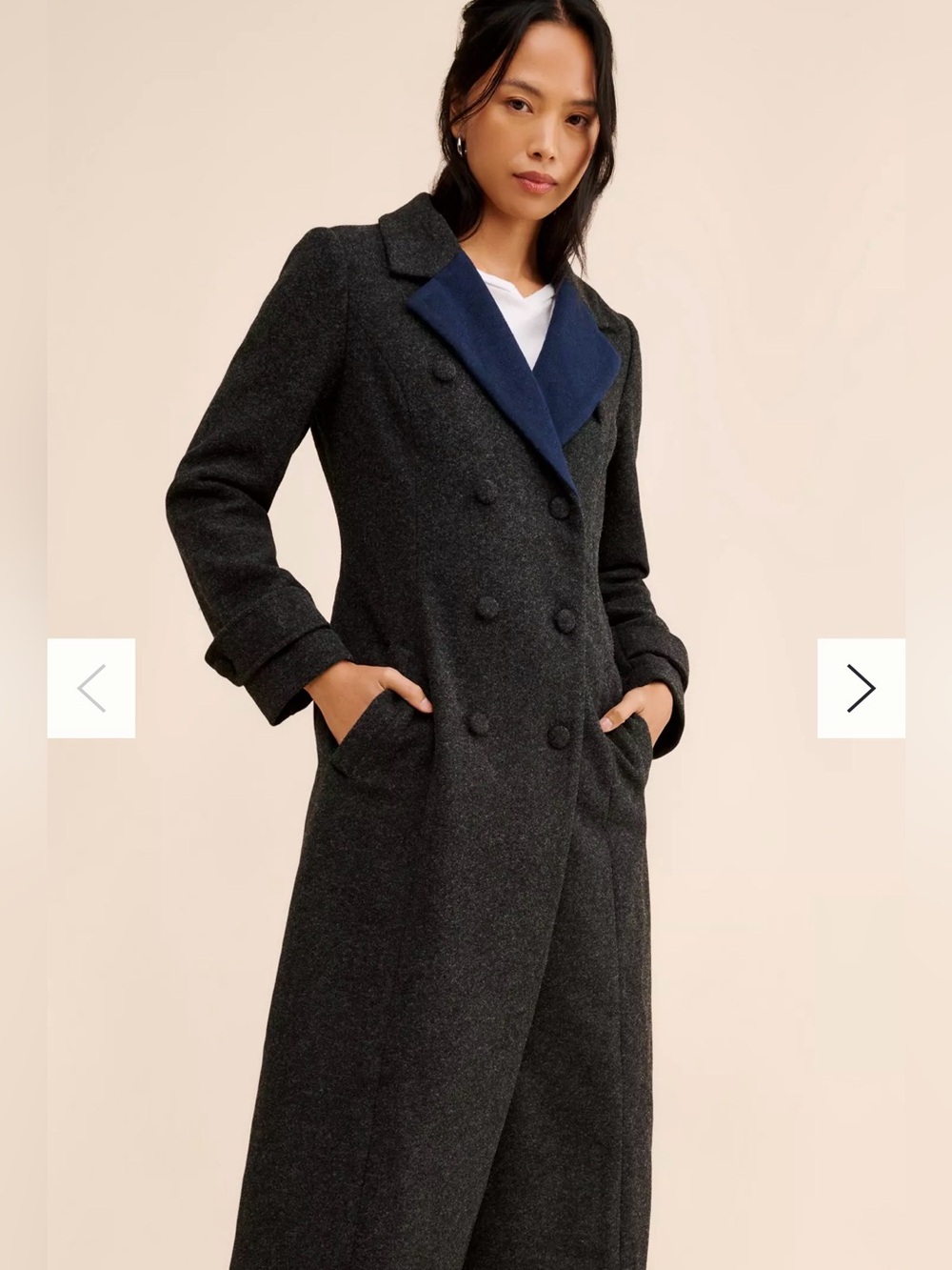 Hutch Two-Tone Double Breasted Coat